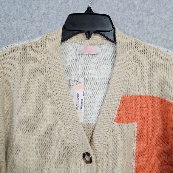C+D+M NEW Sweater Size S Womens Orange Black Tan Button Cardigan Long Sleeve - Picture 3 of 13